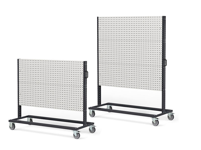  - Bin Cart met 2-zijdig 2 of 3 perfo panelen boven elkaar 1552mmBx668mmDx1357/1965mmH BINCART1501/02